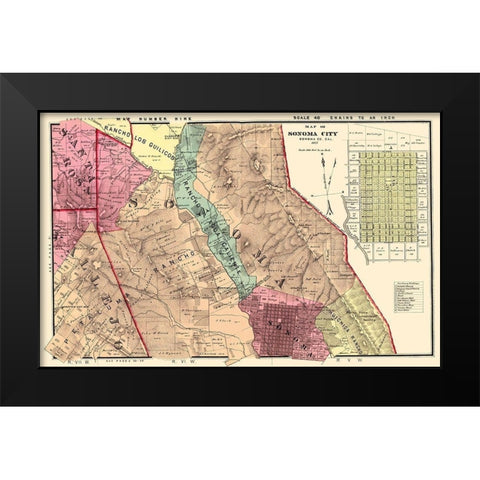 Sonoma  Southeast California Landowner Black Modern Wood Framed Art Print by Thompson