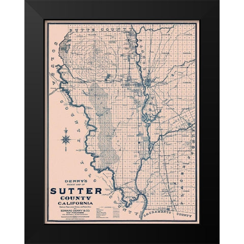 Sutter California - Denny 1913 Black Modern Wood Framed Art Print by Denny