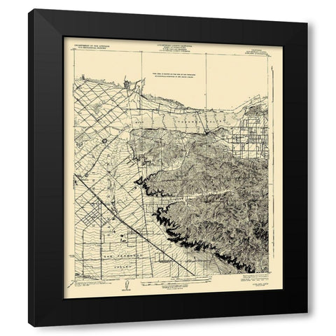 Stockton California Quad - USGS 1926 Black Modern Wood Framed Art Print with Double Matting by USGS