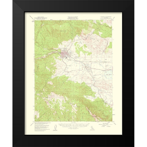 Susanville California Quad - USGS 1954 Black Modern Wood Framed Art Print by USGS