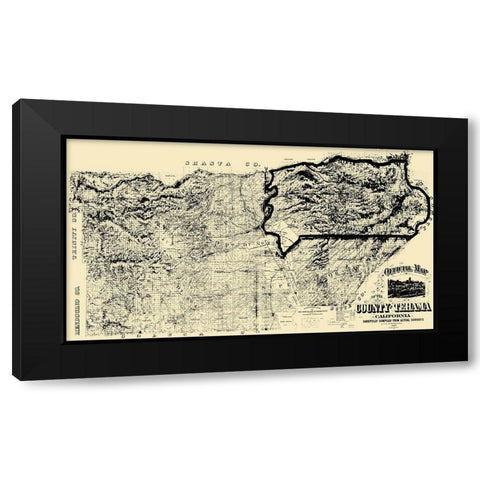 Tehama California - Shackelford 1887 Black Modern Wood Framed Art Print with Double Matting by Shackelford