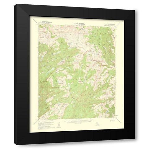 Tower Peak California Quad - USGS 1956 Black Modern Wood Framed Art Print with Double Matting by USGS