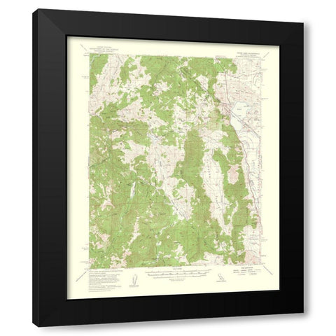 Topaz Lake California Nevada Quad - USGS 1956 Black Modern Wood Framed Art Print with Double Matting by USGS