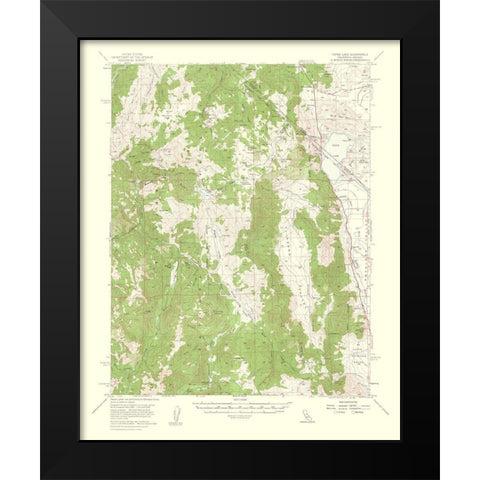 Topaz Lake California Nevada Quad - USGS 1956 Black Modern Wood Framed Art Print by USGS