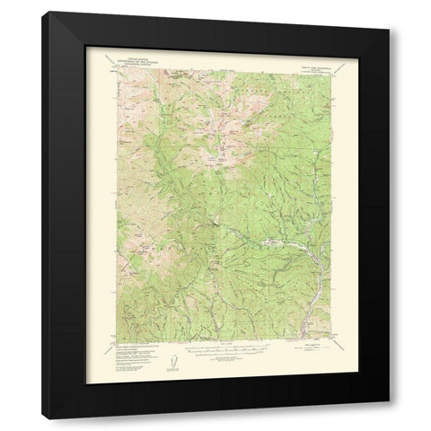 Trinity Lake California Quad - USGS 1956 Black Modern Wood Framed Art Print by USGS