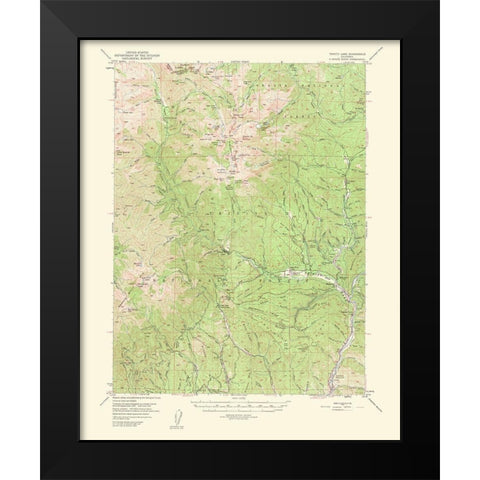 Trinity Lake California Quad - USGS 1956 Black Modern Wood Framed Art Print by USGS