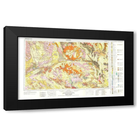 Trona Sheet California Mines - Jennings 1957 Black Modern Wood Framed Art Print with Double Matting by Jennings