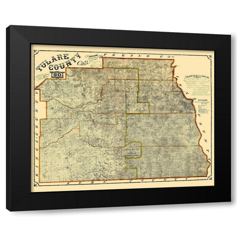 Tulare California Landowner - Britton 1901 Black Modern Wood Framed Art Print by Britton