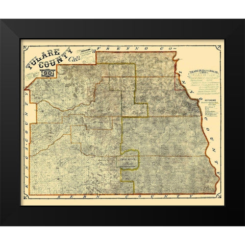 Tulare California Landowner - Britton 1901 Black Modern Wood Framed Art Print by Britton