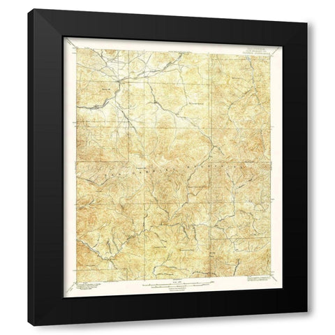 Tujunga California Quad - USGS 1897 Black Modern Wood Framed Art Print with Double Matting by USGS