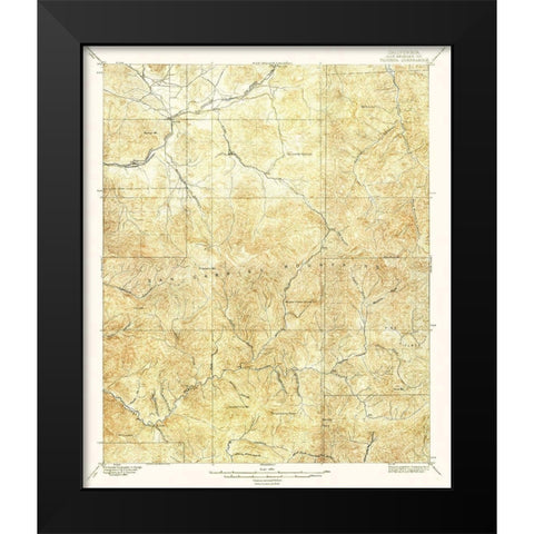 Tujunga California Quad - USGS 1897 Black Modern Wood Framed Art Print by USGS