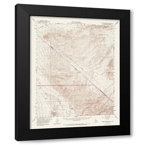 Ubehebe Crater California Nevada Quad - USGS 1957 Black Modern Wood Framed Art Print with Double Matting by USGS