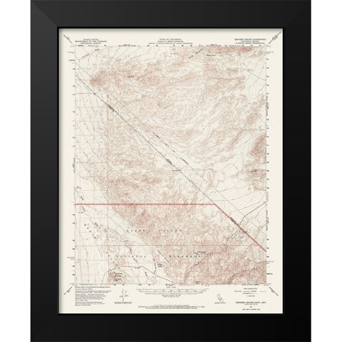 Ubehebe Crater California Nevada Quad - USGS 1957 Black Modern Wood Framed Art Print by USGS