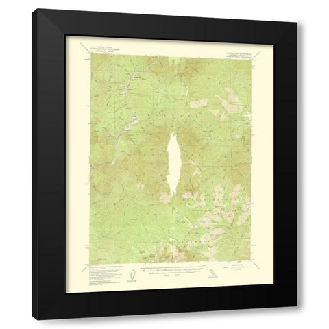 Ukonom Lake California Quad - USGS 1956 Black Modern Wood Framed Art Print by USGS