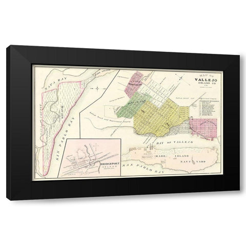 Vallejo California Landowner - Thompson  1878 Black Modern Wood Framed Art Print with Double Matting by Thompson