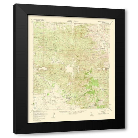 Warner Springs California Quad - USGS 1961 Black Modern Wood Framed Art Print by USGS