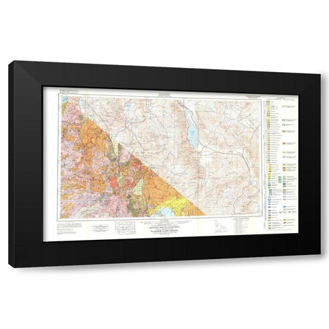 Walker Lake Sheet California Mines - Koenig 1959 Black Modern Wood Framed Art Print with Double Matting by Koenig