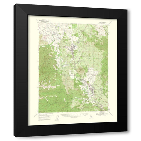 Weed California Quad - USGS 1954 Black Modern Wood Framed Art Print with Double Matting by USGS