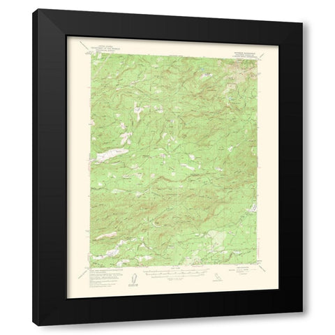 Whitmore California Quad - USGS 1956 Black Modern Wood Framed Art Print with Double Matting by USGS
