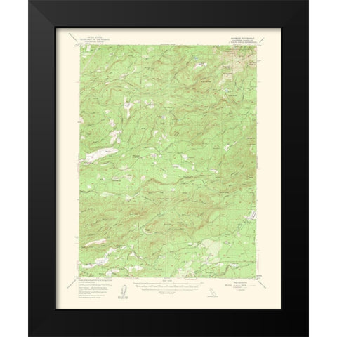 Whitmore California Quad - USGS 1956 Black Modern Wood Framed Art Print by USGS