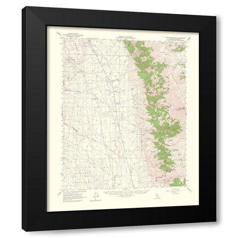 White Mountain Peak California Quad - USGS 1956 Black Modern Wood Framed Art Print with Double Matting by USGS