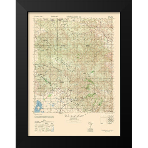 Warner Springs Sheet - US Army 1942 Black Modern Wood Framed Art Print by US Army
