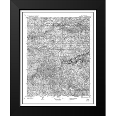 Yosemite California Quad - USGS 1909 Black Modern Wood Framed Art Print by USGS