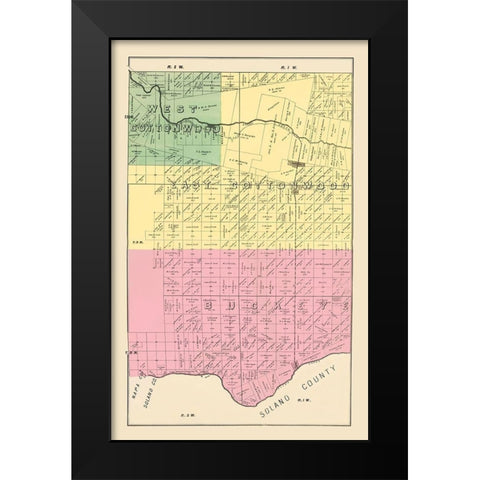Yolo  Southeast California Landowner - De Pue 1879 Black Modern Wood Framed Art Print by De Pue