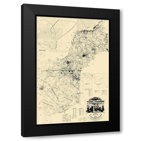 Yuba California Landowner - Doyle 1887 Black Modern Wood Framed Art Print with Double Matting by Doyle