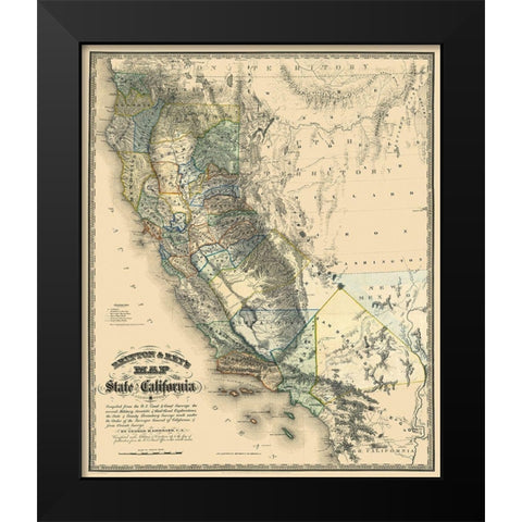 California - Goddard 1857 Black Modern Wood Framed Art Print by Goddard