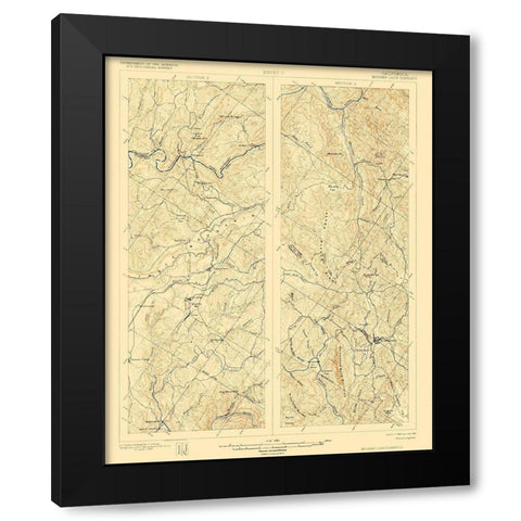 Mother Lode District California 1 of 2 Sheet Black Modern Wood Framed Art Print with Double Matting by USGS