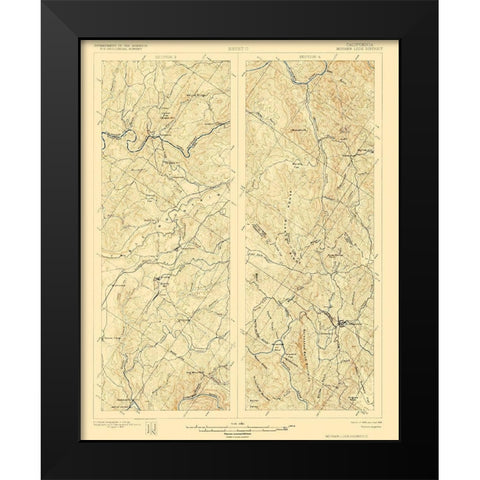 Mother Lode District California 1 of 2 Sheet Black Modern Wood Framed Art Print by USGS