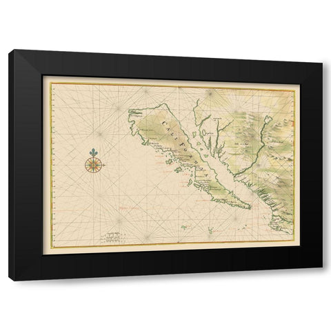 California - 1650 Black Modern Wood Framed Art Print by Unknown