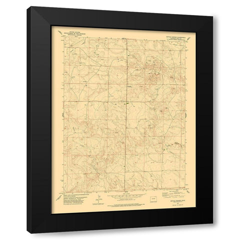 Battle Canyon Colorado Quad - USGS 1977 Black Modern Wood Framed Art Print with Double Matting by USGS