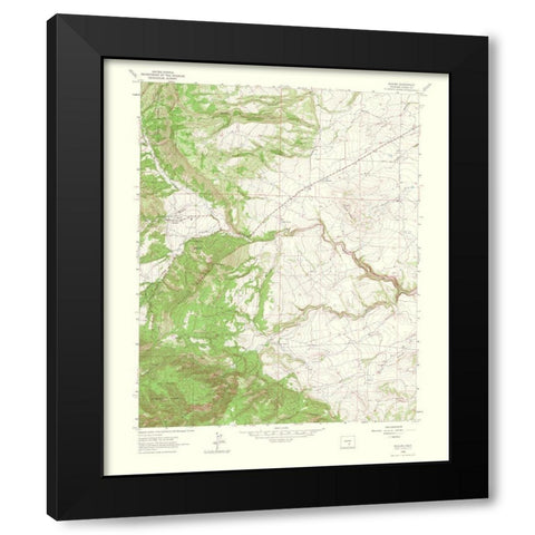 Beulah Colorado Quad - USGS 1966 Black Modern Wood Framed Art Print by USGS