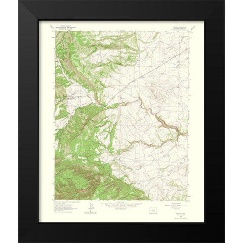 Beulah Colorado Quad - USGS 1966 Black Modern Wood Framed Art Print by USGS