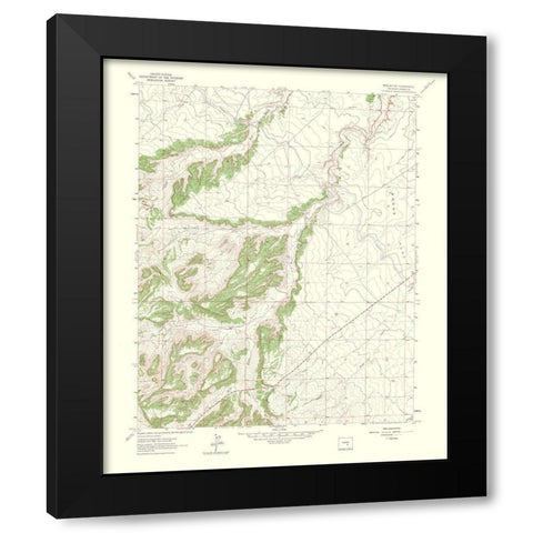 Beulah Colorado Quad - USGS 1965 Black Modern Wood Framed Art Print with Double Matting by USGS