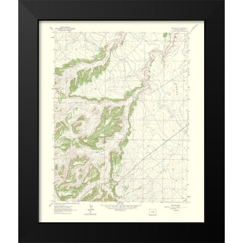 Beulah Colorado Quad - USGS 1965 Black Modern Wood Framed Art Print by USGS