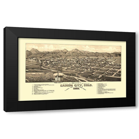 Canon City Colorado - Stoner 1882 Black Modern Wood Framed Art Print by Stoner