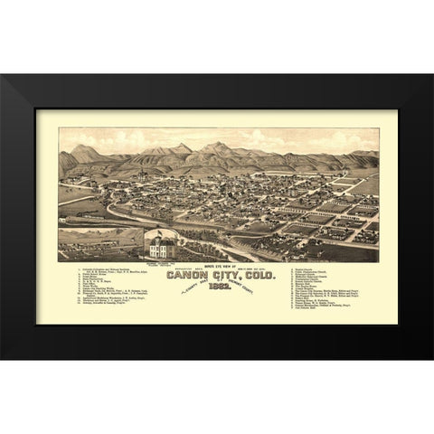 Canon City Colorado - Stoner 1882 Black Modern Wood Framed Art Print by Stoner