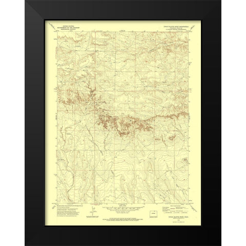 Chalk Bluffs West Colorado Quad - USGS 1972 Black Modern Wood Framed Art Print by USGS
