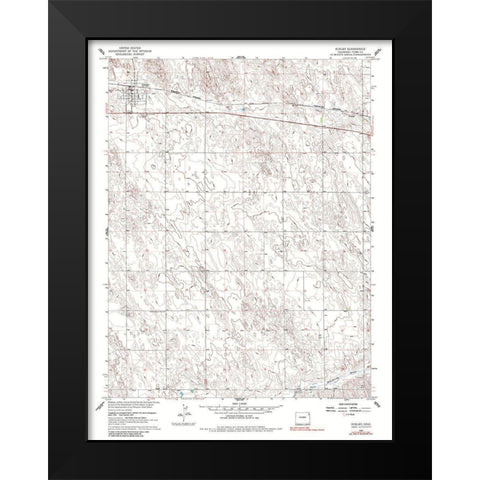 Eckley Colorado Quad - USGS 1961 Black Modern Wood Framed Art Print by USGS