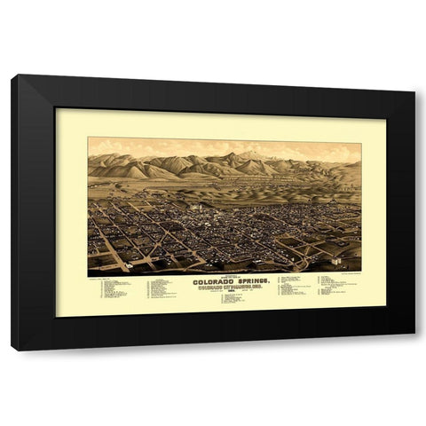 Colorado Springs Colorado - Stoner 1882 Black Modern Wood Framed Art Print by Stoner