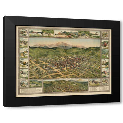 Cripple Creek Colorado - 1896 Black Modern Wood Framed Art Print by Unknown