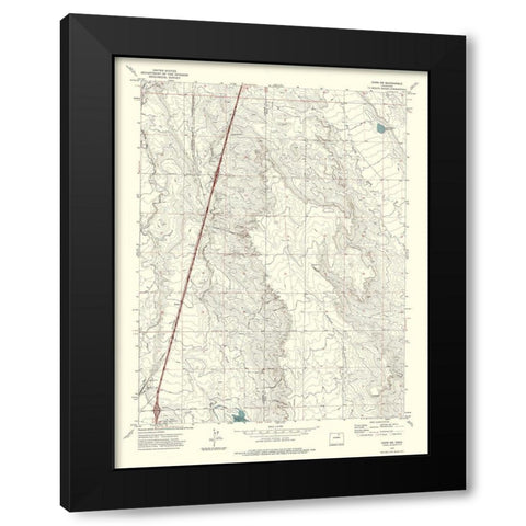 Carr SW Colorado Quad - USGS 1972 Black Modern Wood Framed Art Print by USGS