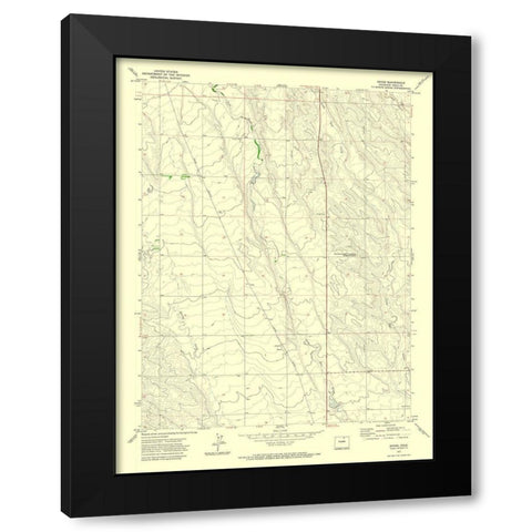 Dover Colorado Quad - USGS 1972 Black Modern Wood Framed Art Print with Double Matting by USGS