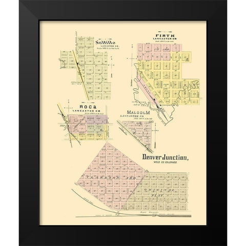 Denver, Saltillo, Roca, Malcolm, Firth Colorado Black Modern Wood Framed Art Print by Everts