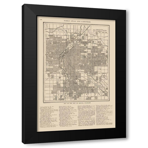 Denver  Colorado - Reynold 1921 Black Modern Wood Framed Art Print with Double Matting by Reynold