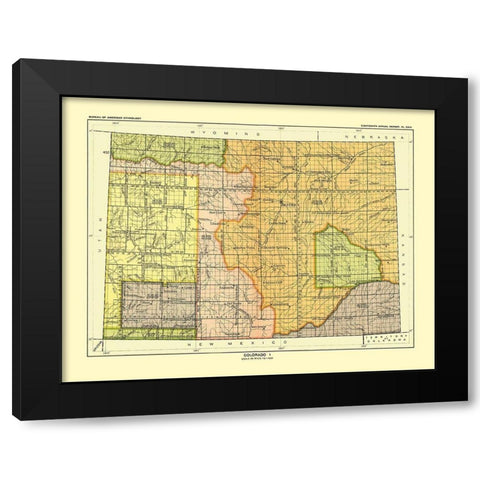 Colorado - Denver - Hoen 1896 Black Modern Wood Framed Art Print with Double Matting by Hoen