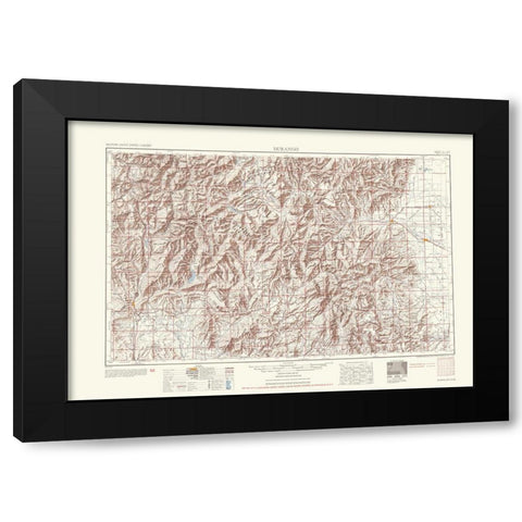 Durango Colorado Sheet - USGS 1953 Black Modern Wood Framed Art Print with Double Matting by USGS